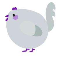 A mist and silver chicken