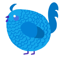 A sky and sapphire chicken with a lace pattern