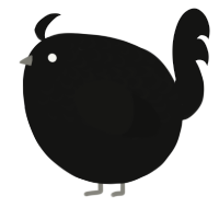 A black chicken with a half-lace pattern