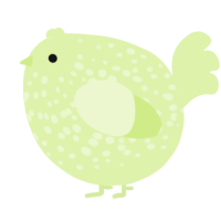 A apple chicken with a speckle pattern