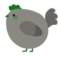 A ash and grey chicken