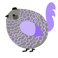A ash and lilac chicken with a lace pattern