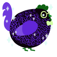 A white and chartreuse chicken with a double-lace pattern