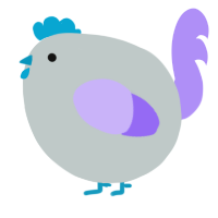 A silver and lilac chicken