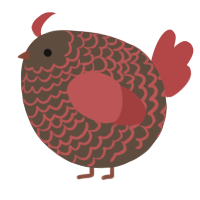 A bark and red chicken with a lace pattern