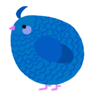 A sapphire and ultramarine chicken with a lace pattern