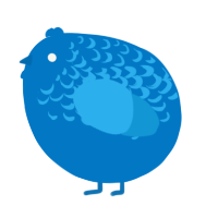 A sapphire and sky chicken with a half-lace pattern