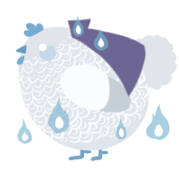 A silver chicken with a double-lace pattern