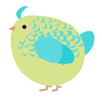 A lemon and aqua chicken with a half-lace pattern