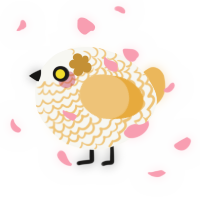 A white and honey chicken with a lace pattern