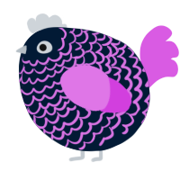 A tumblr and orchid chicken with a lace pattern