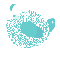 A white and sea chicken with a double-lace pattern