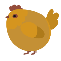 A gold and ochre chicken with a head pattern