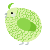 A apple and grass chicken with a lace pattern