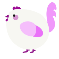 A white and lavender chicken