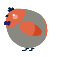 A ash and vermilion chicken with a head pattern