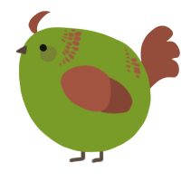 A chartreuse and russet chicken with a neck-band pattern