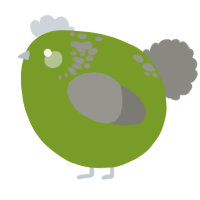 A chartreuse and ash chicken with a neck-speckle pattern