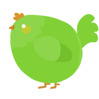A grass chicken with a head pattern