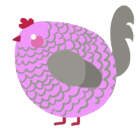 A lavender and ash chicken with a lace pattern