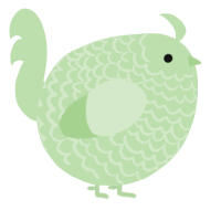 A gluppy chicken with a lace pattern