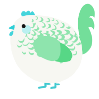 A white and spring chicken with a half-lace pattern