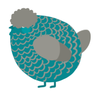 A teal and ash chicken with a lace pattern