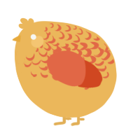 A honey and vermilion chicken with a half-lace pattern