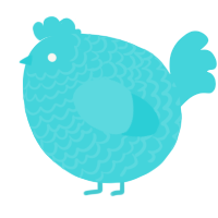 A aqua chicken with a lace pattern