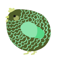 A olive and spring chicken with a lace pattern