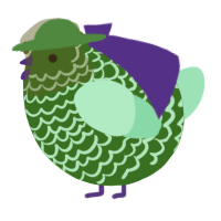 A leaf and mint chicken with a lace pattern