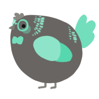 A grey and mint chicken with a neck-band pattern