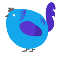 A sky and indigo chicken with a neck-band pattern