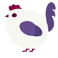 A white and overcast chicken