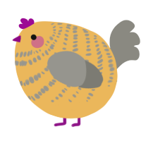 A honey and ash chicken with a bar pattern