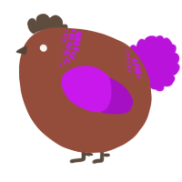 A russet and amethyst chicken with a neck-band pattern