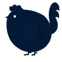 A tumblr chicken with a speckle pattern