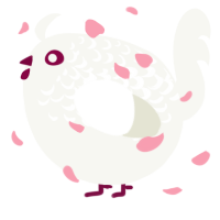 A white chicken with a half-lace pattern