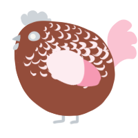 A russet and rose chicken with a half-lace pattern