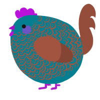 A sea and russet chicken with a double-lace pattern
