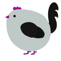A silver and black chicken