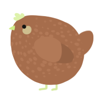 A brown chicken with a speckle pattern