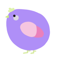A lilac and pink chicken