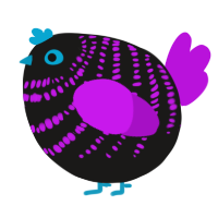 A sable and amethyst chicken with a bar pattern