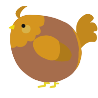 A brown and ochre chicken with a head pattern