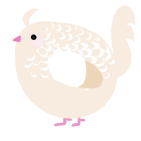 A cream chicken with a half-lace pattern