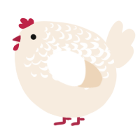 A cream chicken with a half-lace pattern