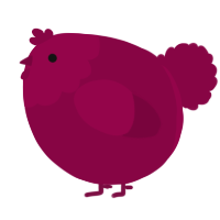 A maroon chicken with a head pattern