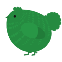 A viridian chicken with a bar pattern
