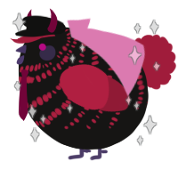 A sable and crimson chicken with a bar pattern